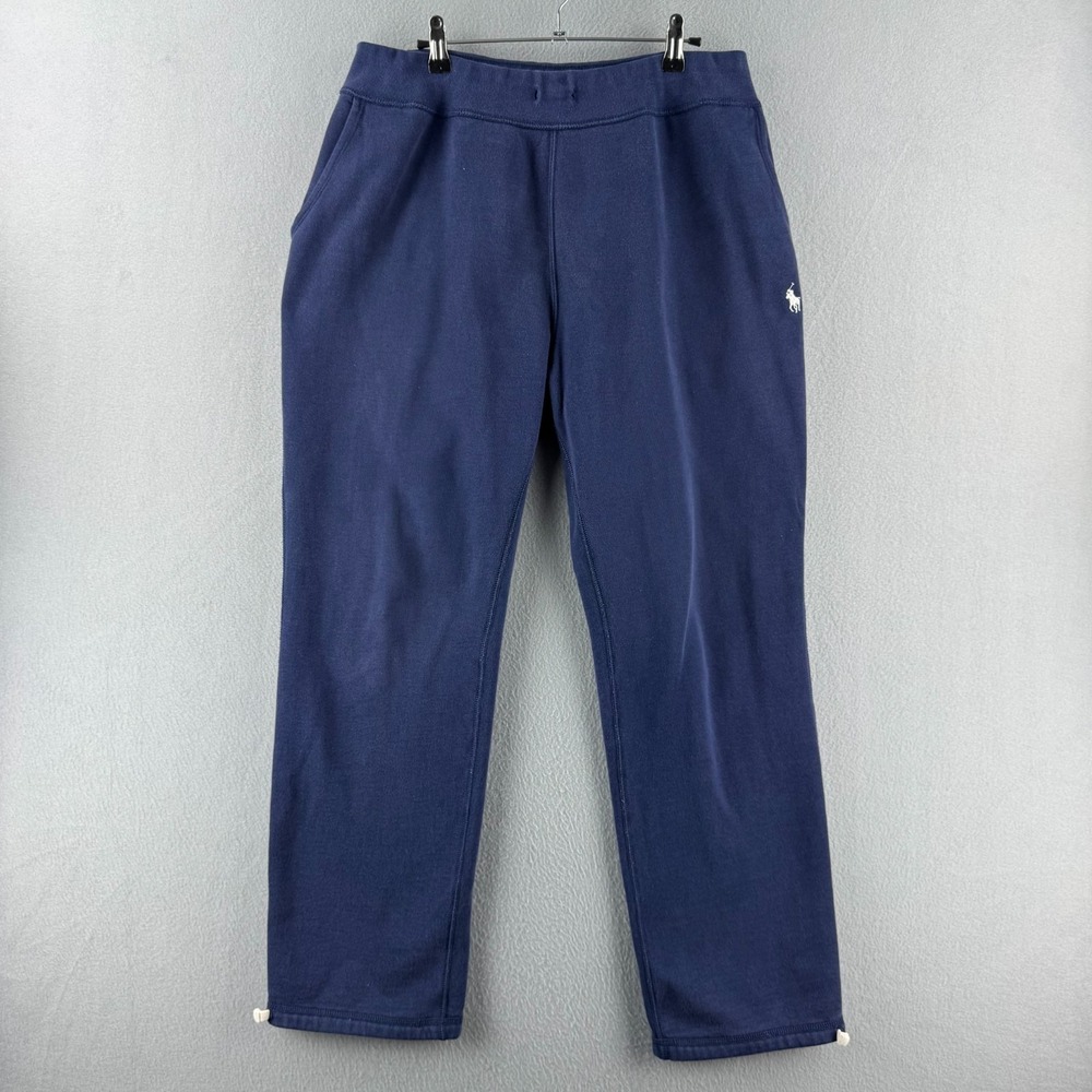 Polo Ralph Lauren Sweatpants Mens Large Blue Elastic Waist Straight Leg